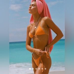 TRIANGL Swimwear Vinca Maho Orange Velvet Bikini (NEVER WORN)